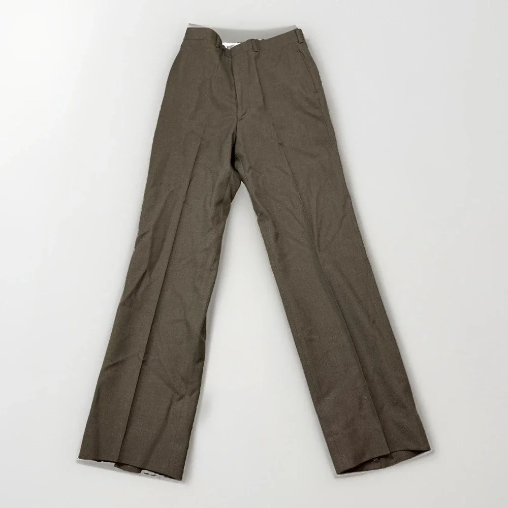 US Military Wool Dress Pants 33x38 Green Serge Uniform Trousers DSA100-77-C-0458